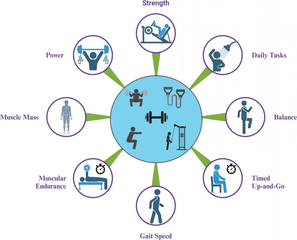 a schematic of the benefits of resistance exercise